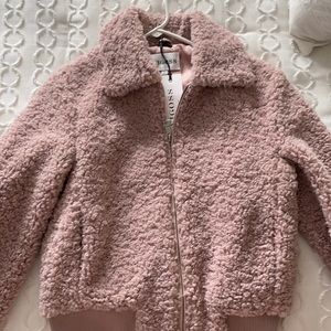 Dusty Rose Sherpa Jacket-size small